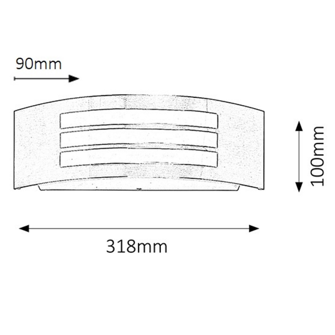 Spoljna zidna lampa Roma 10x31,8cm srebrna