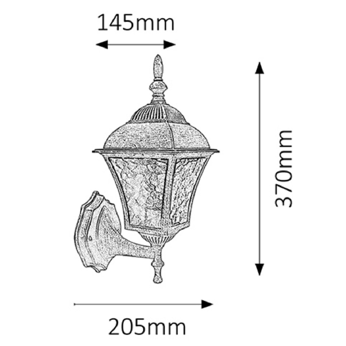 Spoljna zidna lampa Toscana 20x37cm srebrna