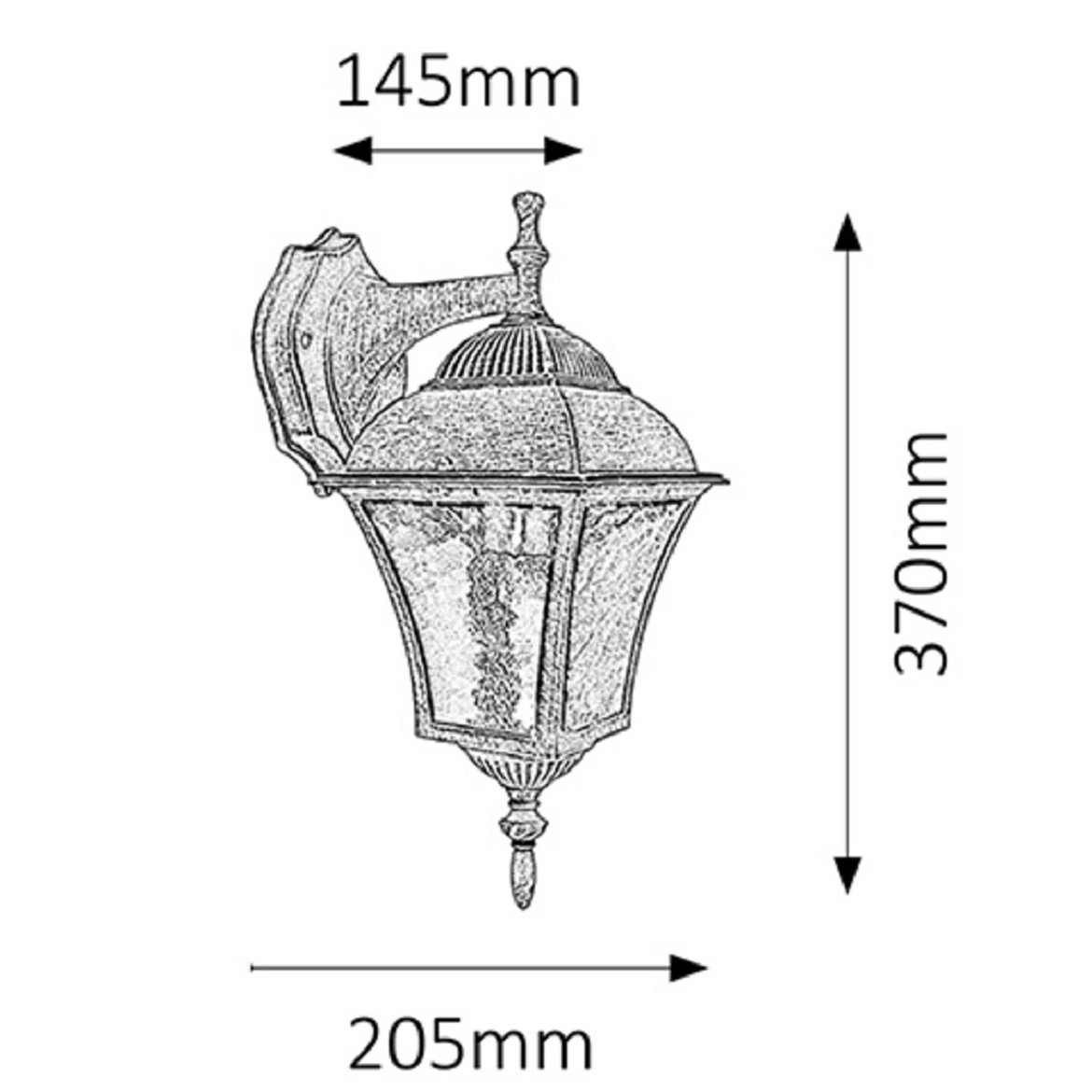 Spoljna zidna lampa Toscana 20x37cm srebrna