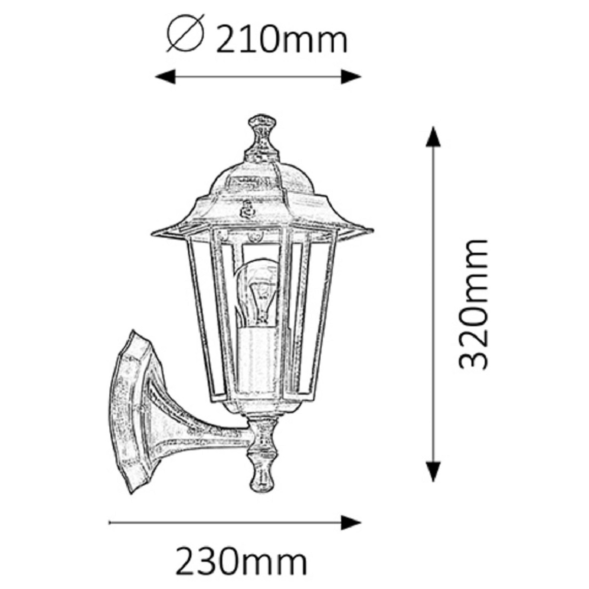 Spoljna zidna lampa Valence 23x32cm zlatna