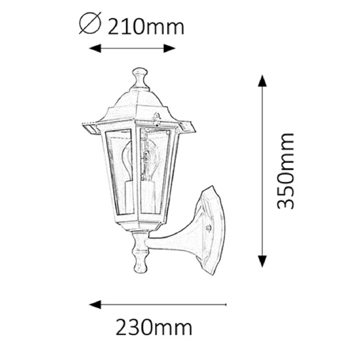 Spoljna zidna lampa Valence  23x35cm crna