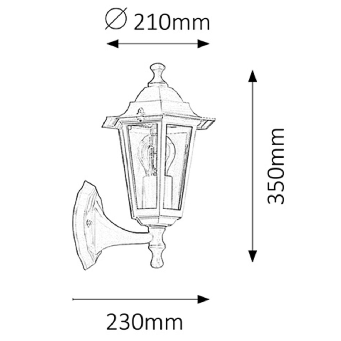 Spoljna zidna lampa Valence  23x35cm bela