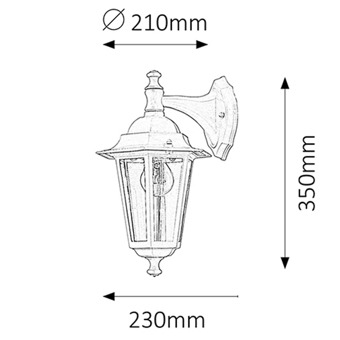 Spoljna zidna lampa Valence  23x35cm crna