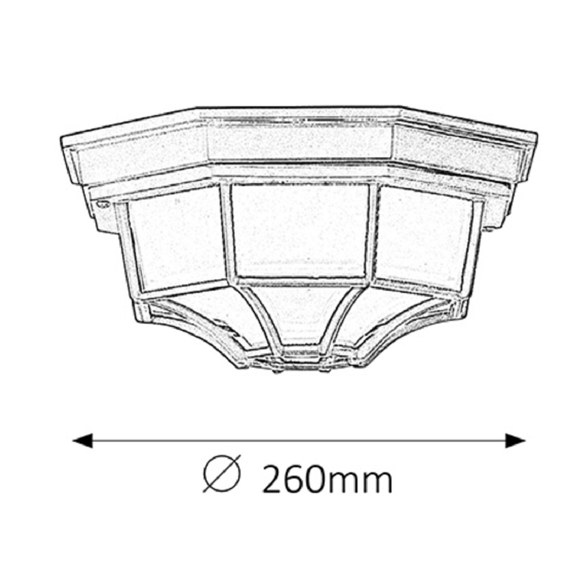 Spoljna Plafonjera Milano 14x26cm crna