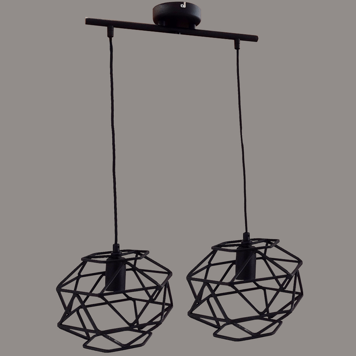 Viseca lampa Cage 2 25x70cm crna