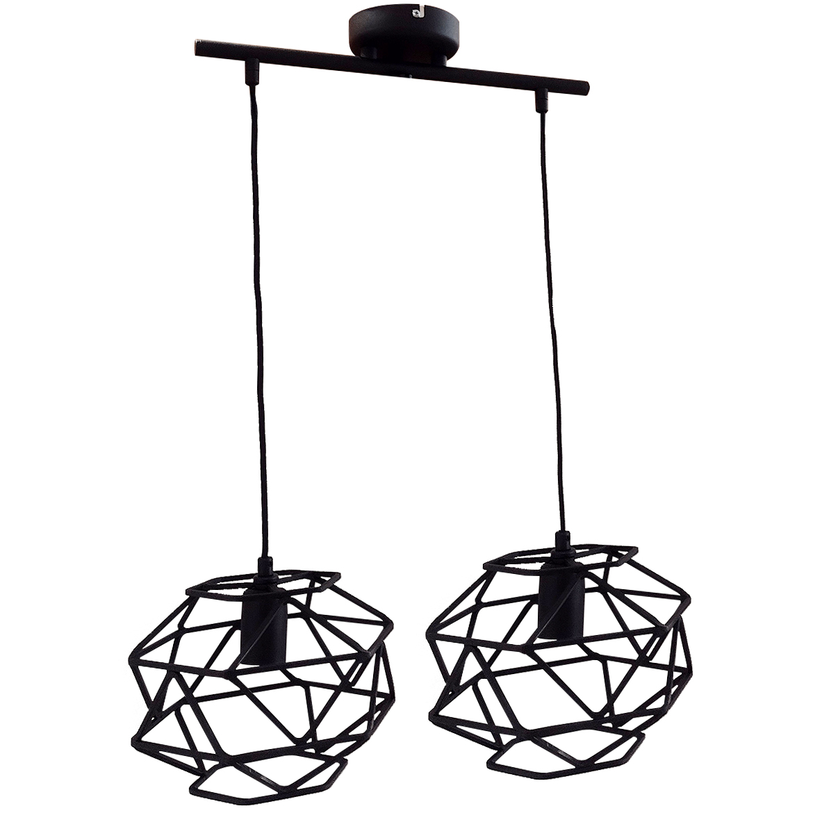 Viseca lampa Cage 2 25x70cm crna