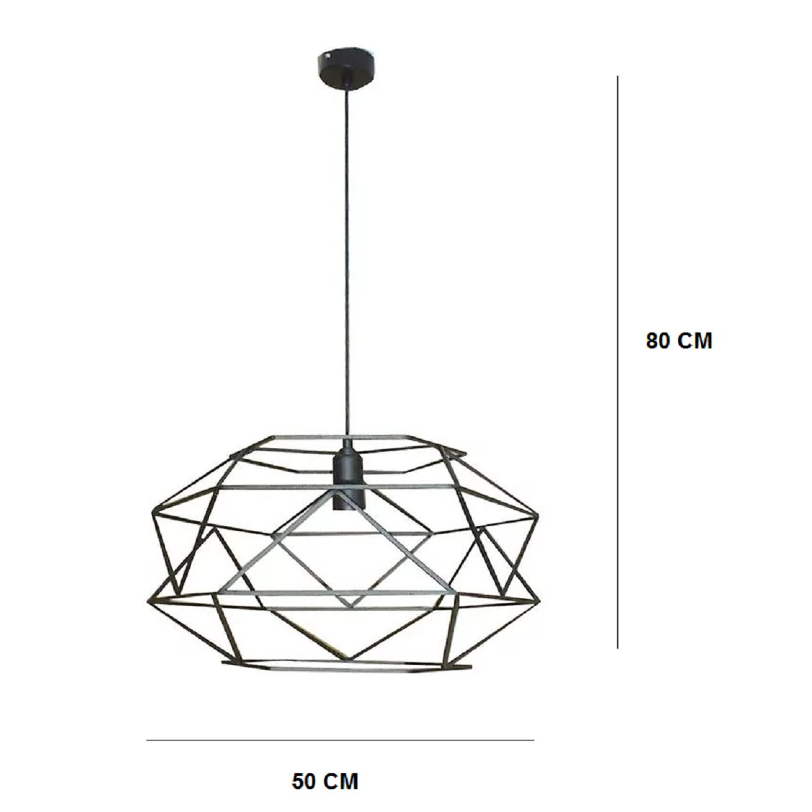 Viseca lampa Cage 1 50x80cm crna