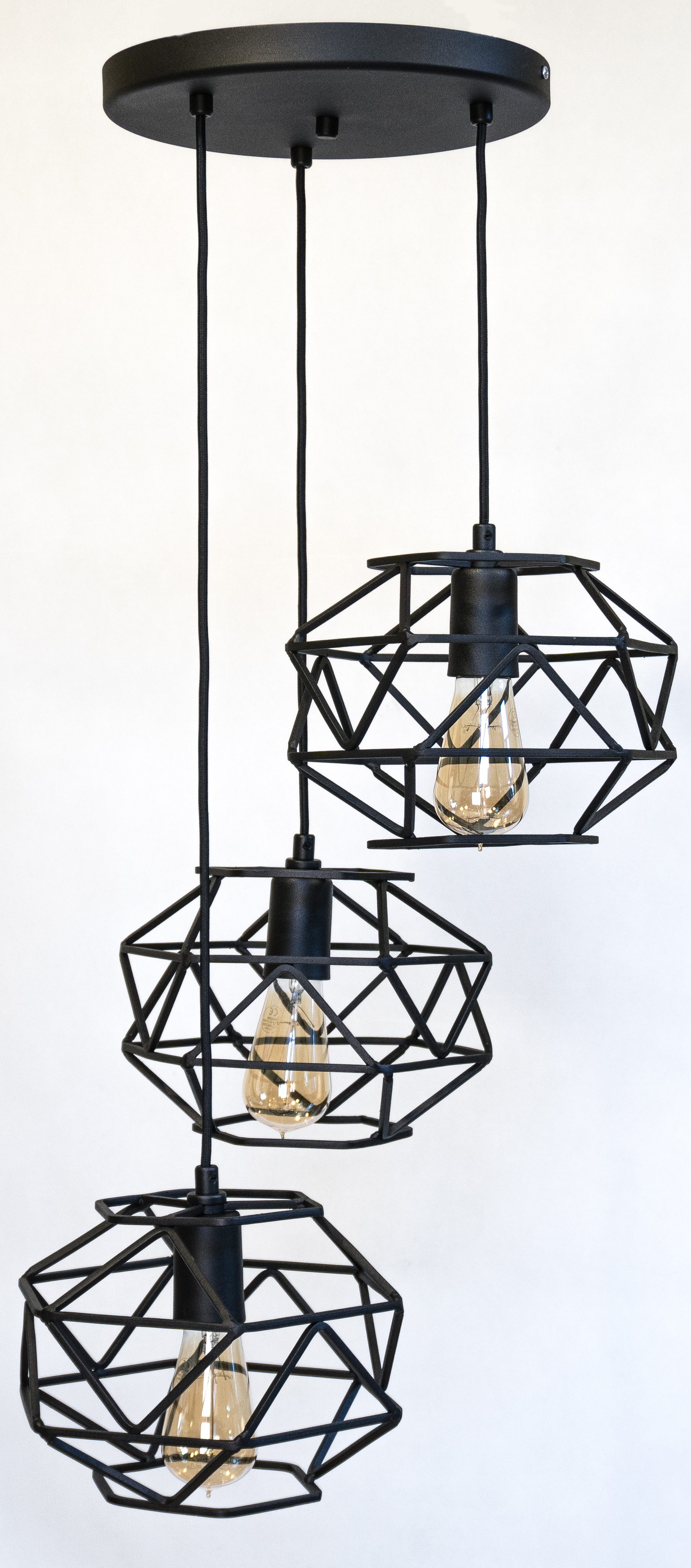 Viseca lampa Cage 3 50x75cm crna