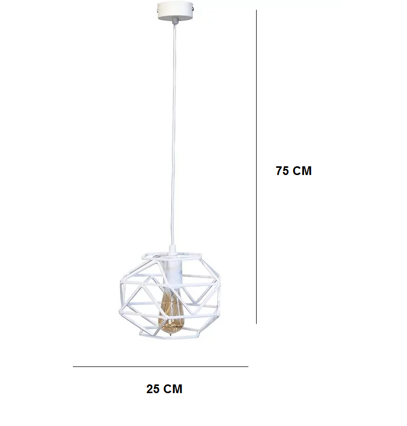 Viseca lampa Cage 1 25x75cm crna