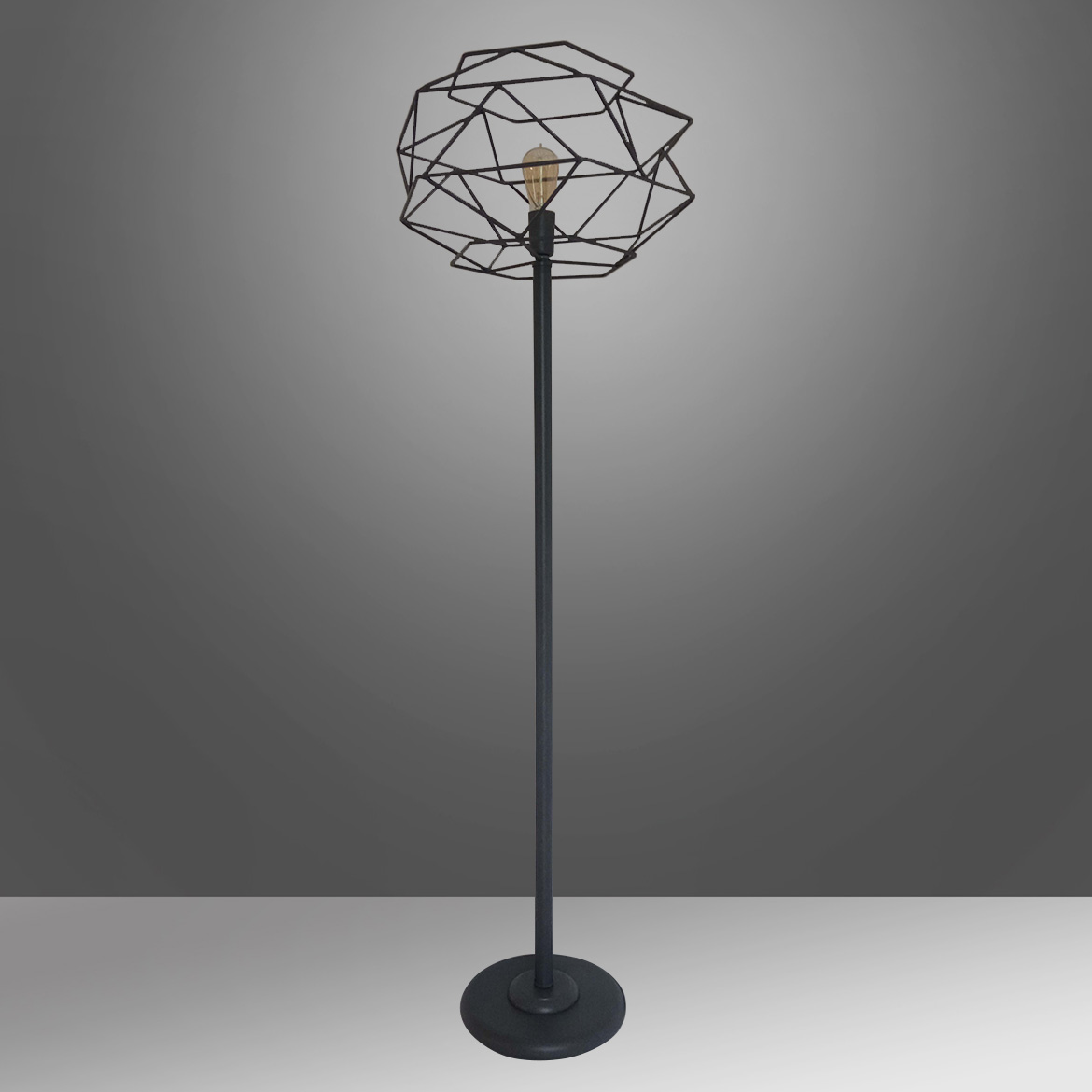 Podna lampa Cage crna