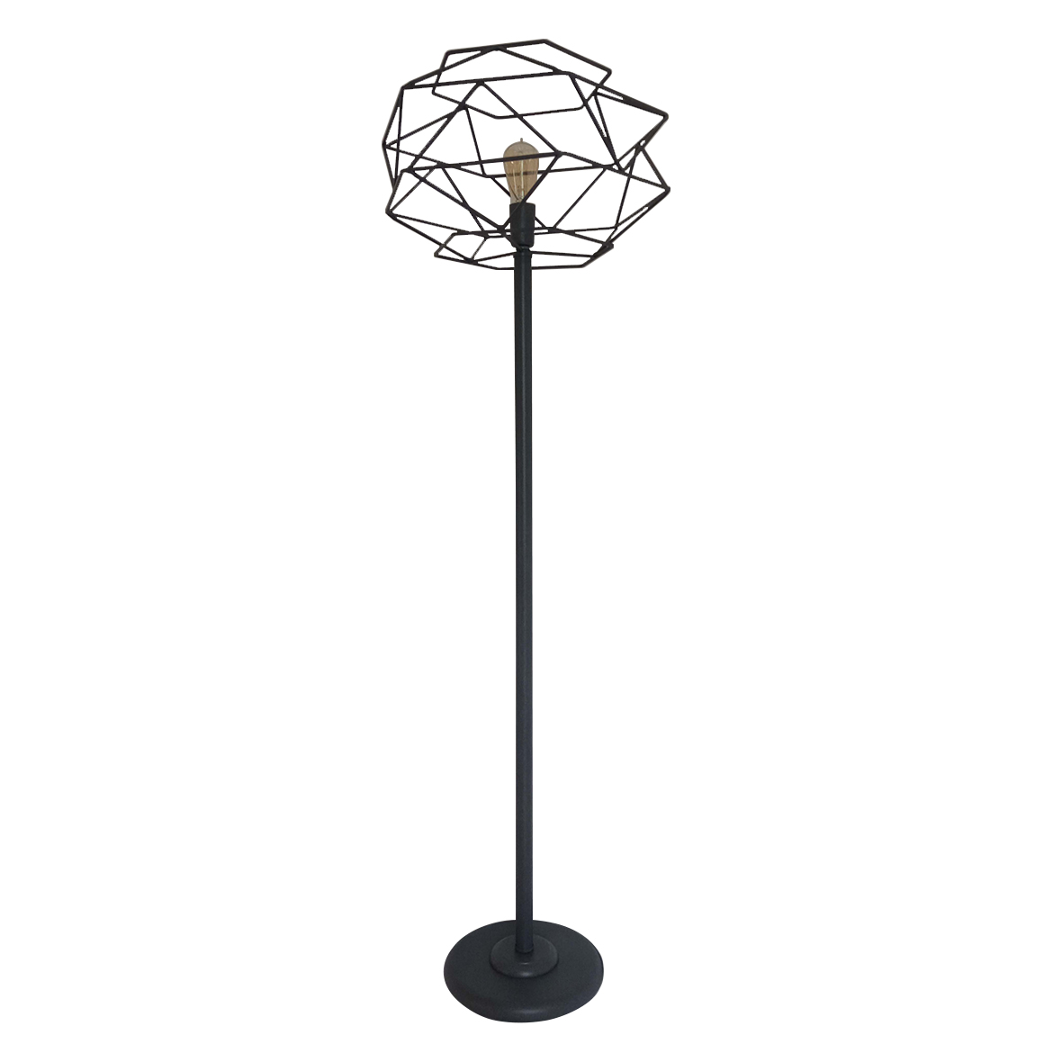 Podna lampa Cage crna