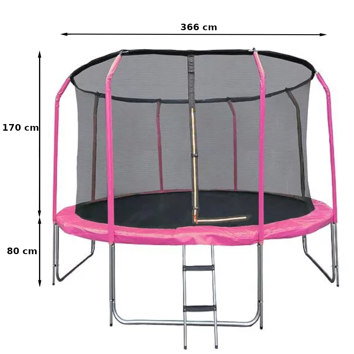 Trampolin s ljestvama Comfort 366x250cm rozi