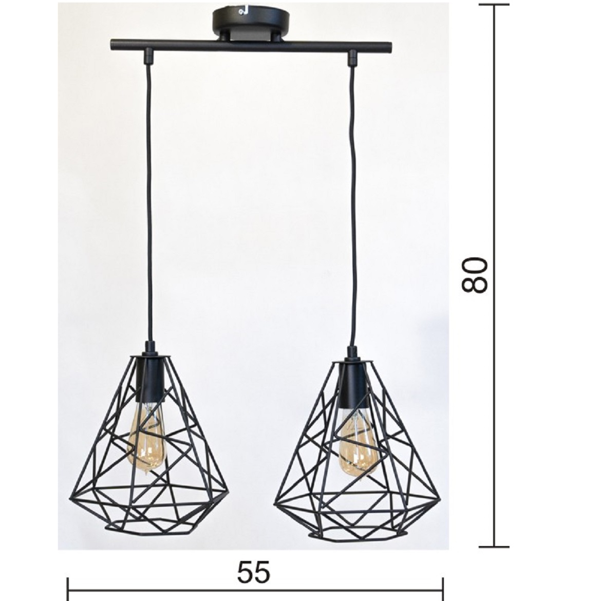 Viseca lampa Smerek 2 25x80cm crna