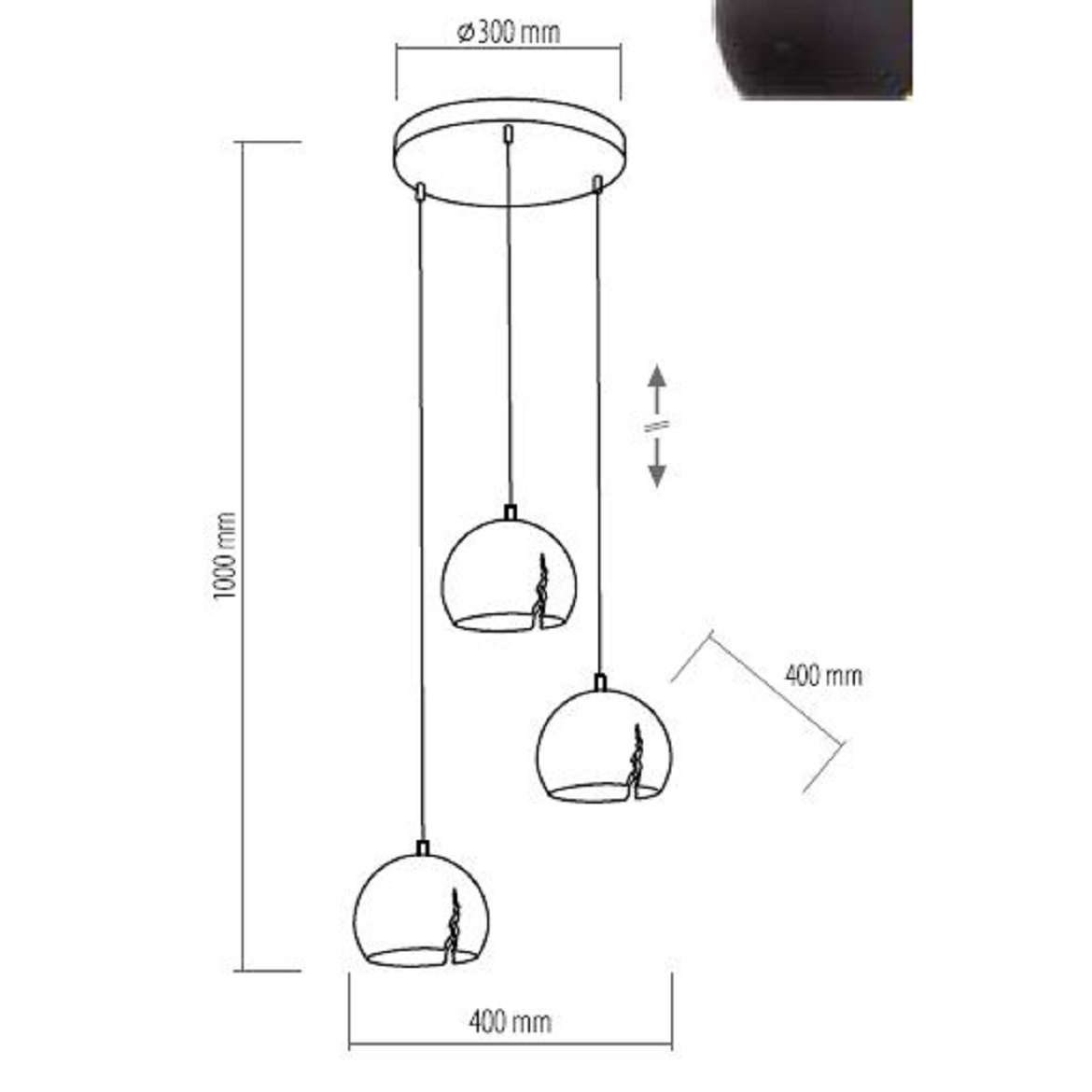 Viseca lampa Shot 3 40x100cm