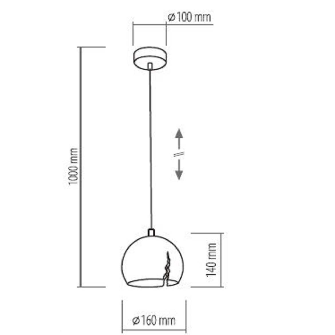 Viseca lampa Shot 16x100cm