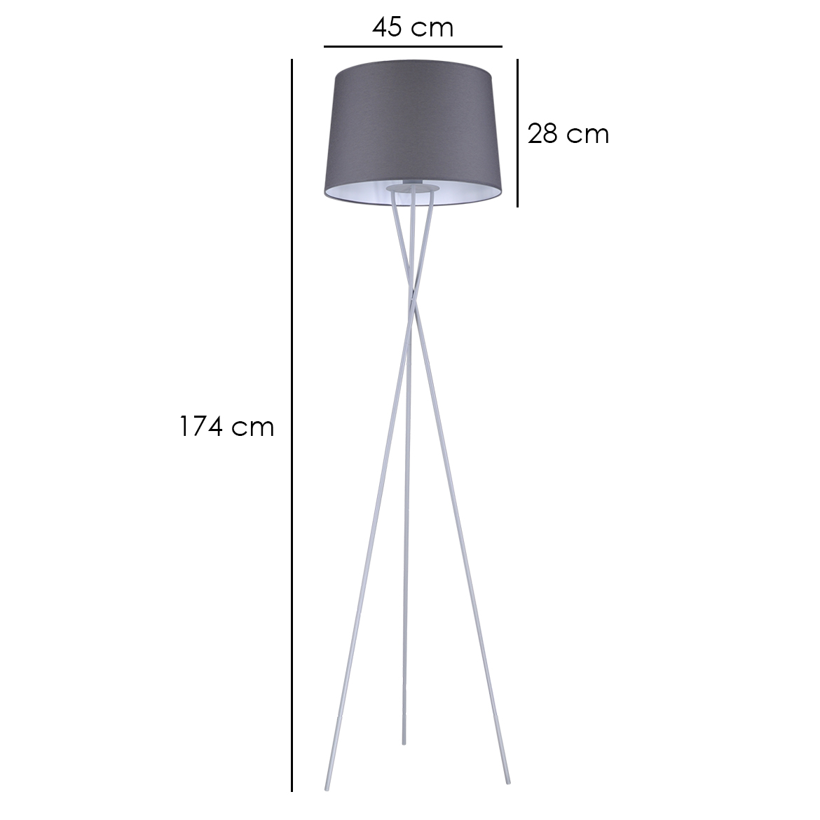 Podna lampa Remi 45x174cm siva