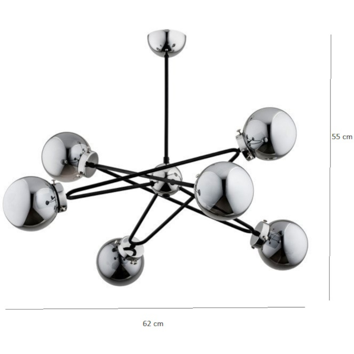 Viseca lampa Sagito 5 5x60cm srebrna