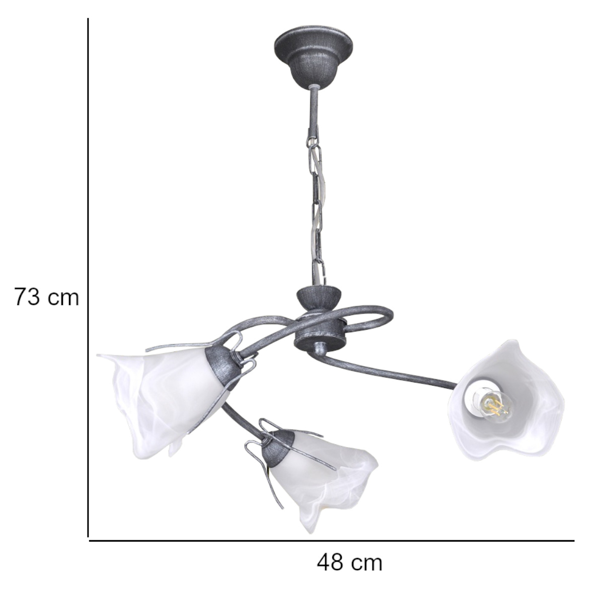 Viseca lampa Soma 48x73cm srebrna