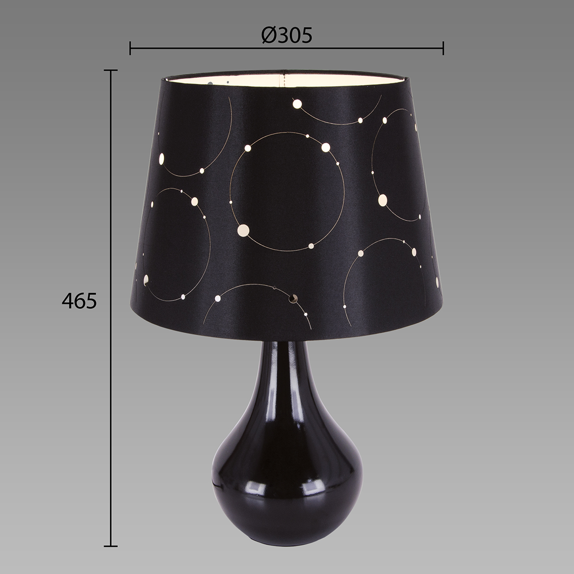 Stolna svjetiljka Larysa 30,5x46,5cm crna