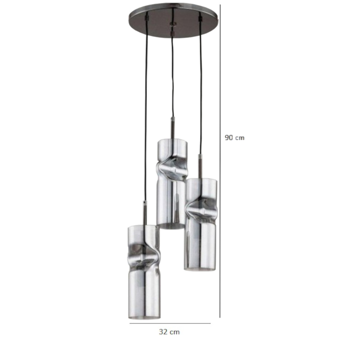 Viseca lampa Kapris 3 32x95cm srebrna