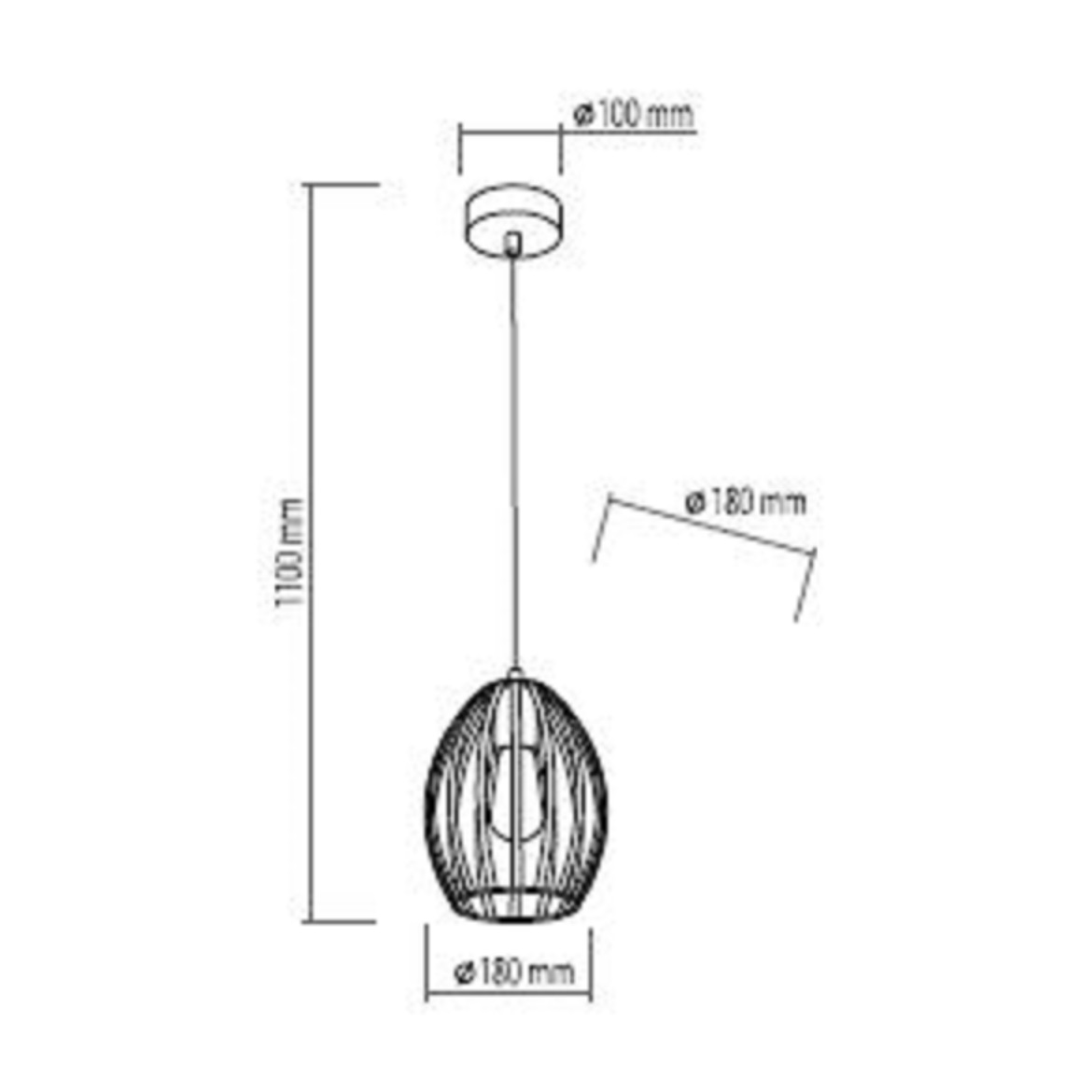 Viseca lampa Liza 1 crna