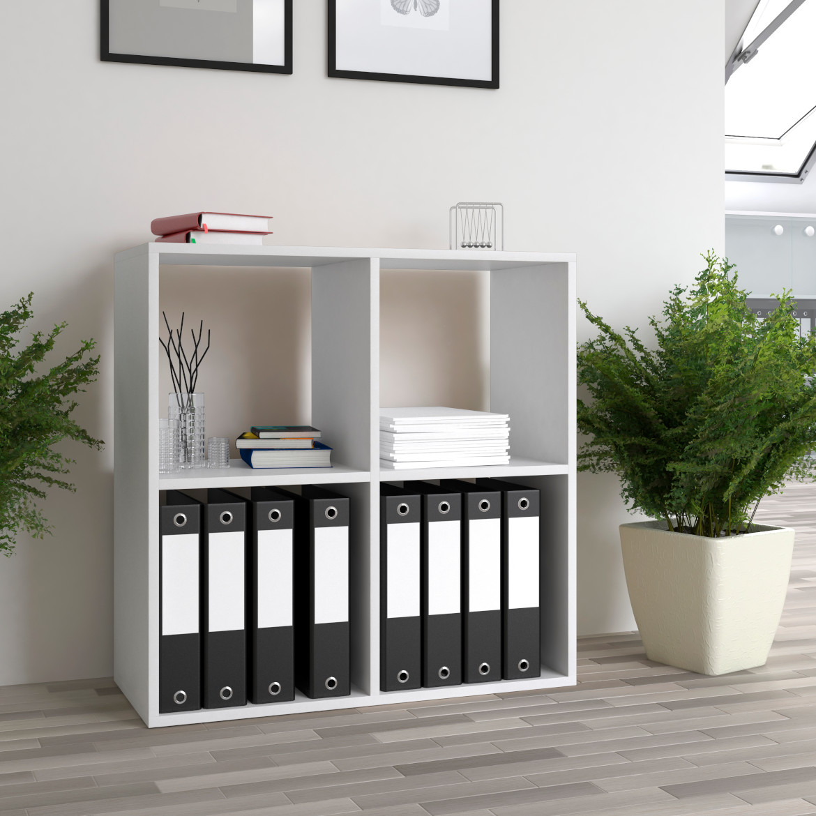 Polica 4 Malax 74x30x75 bela
