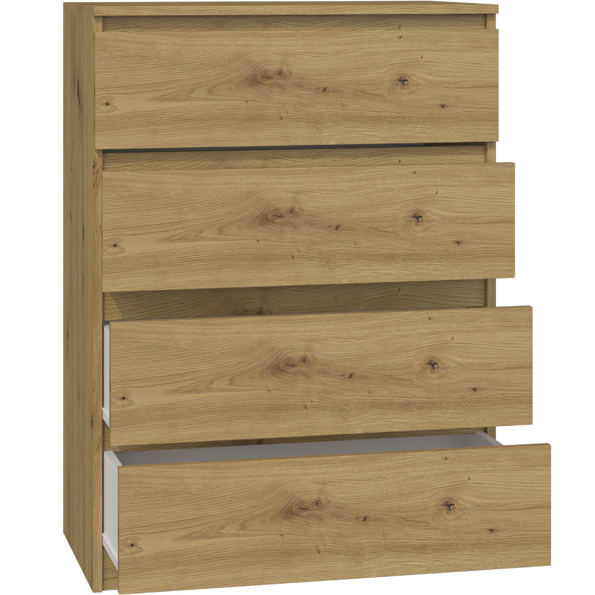 Malwa komoda 4 fioke 70x40x95,5 cm hrast