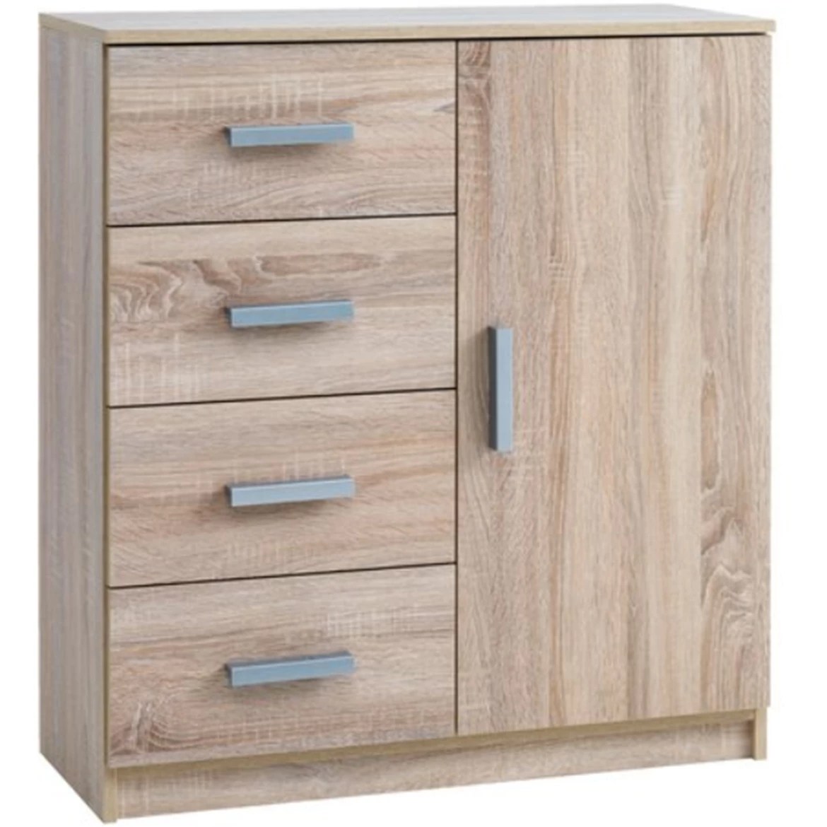 Fafik komoda 1 vrata + 4 fioke 79x35x88 cm natur (sonoma)