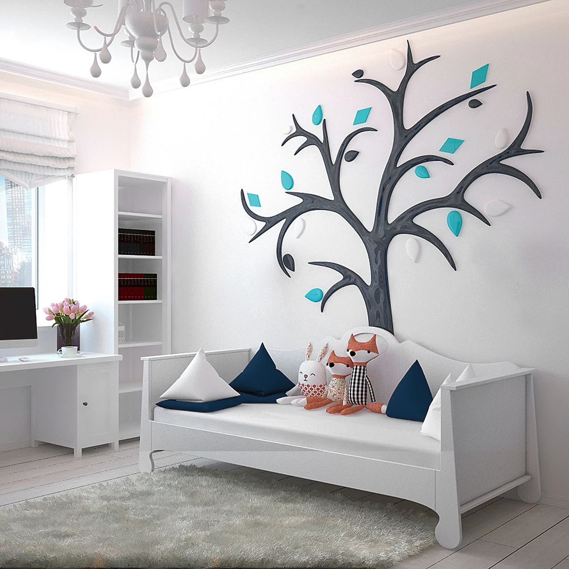 Stona lampa Mila LED na baterije bela