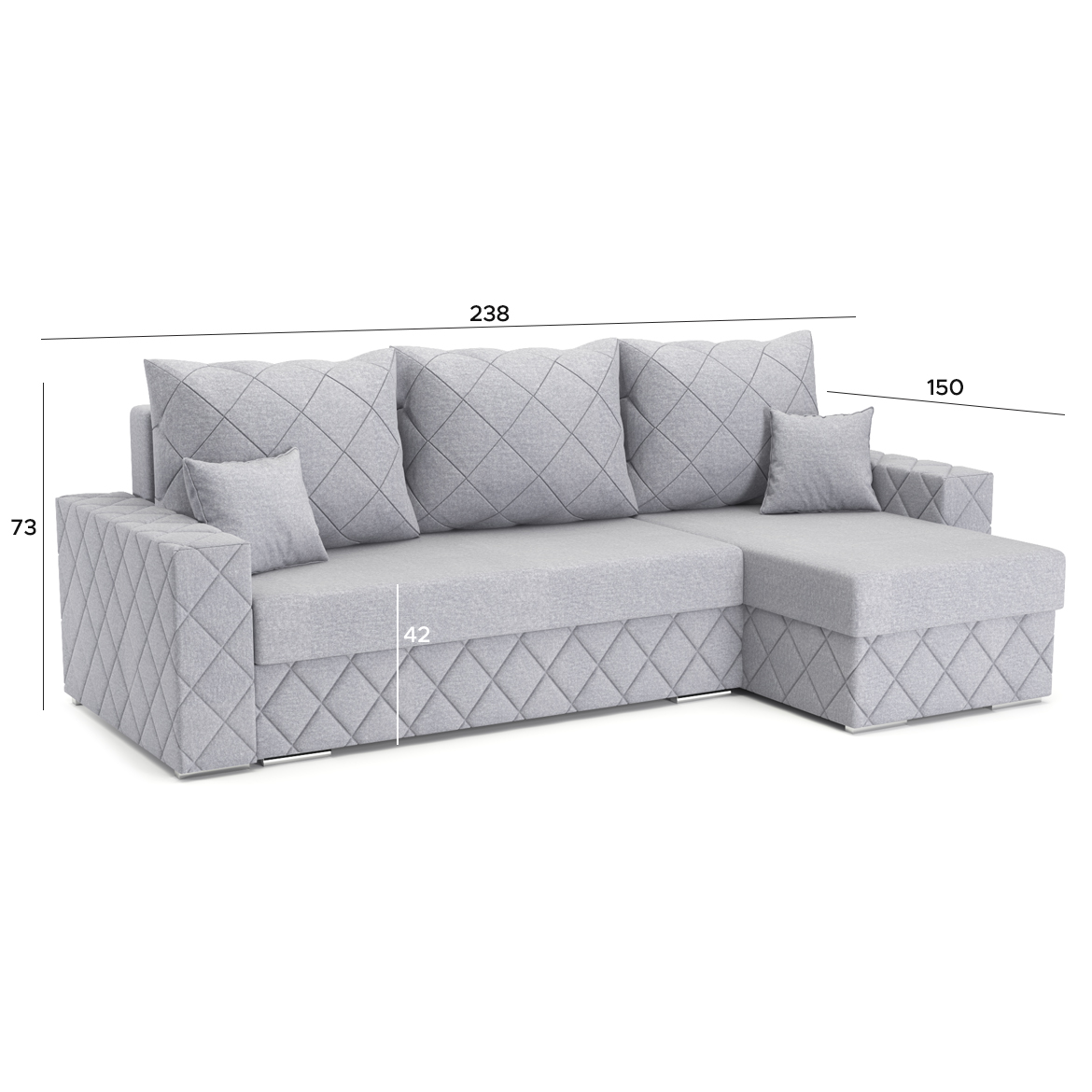 Kutna sofa na razvlacenje Mineva Monolith 84 univerzalna