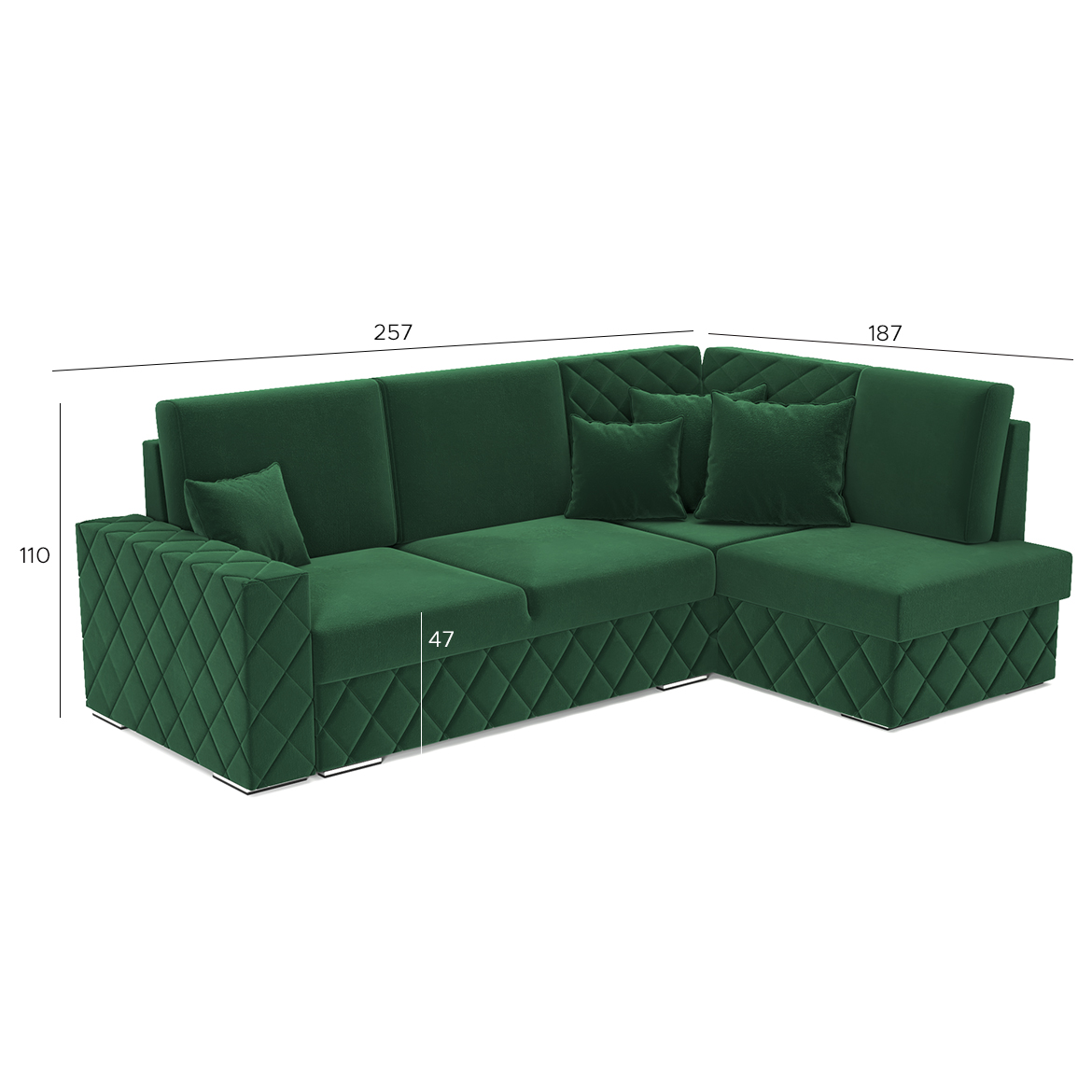 Kutna sofa na razvlacenje Gusto Monolith 37 desna strana