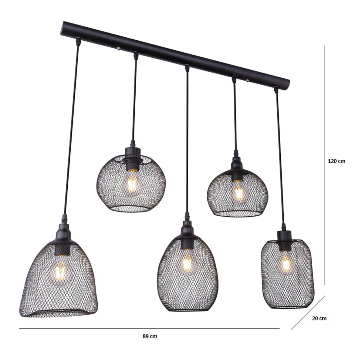 Viseca lampa Anya 5 crna