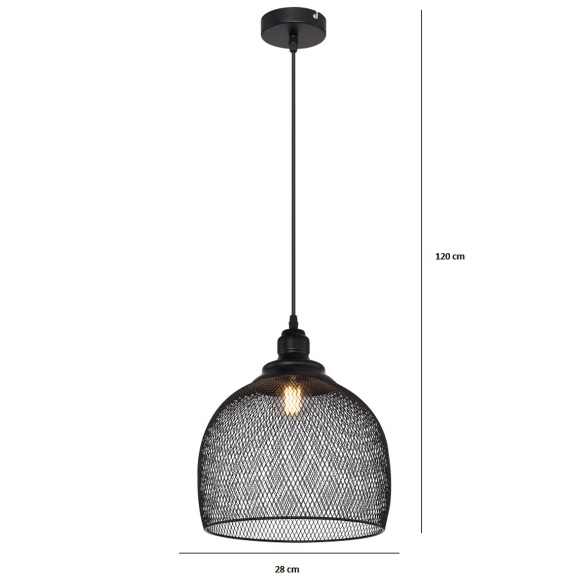 Viseca lampa Anya 28cm crna