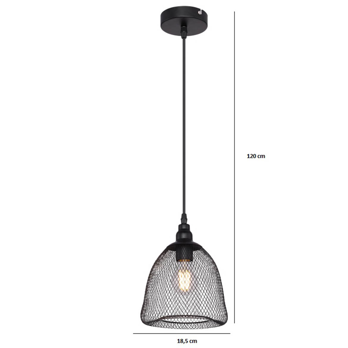 Viseca lampa Anya 18.5cm crna