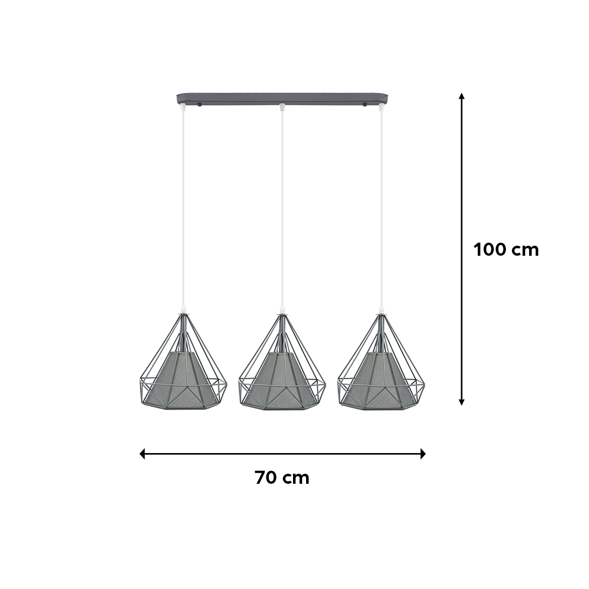 Viseca lampa Zwis 3 siva