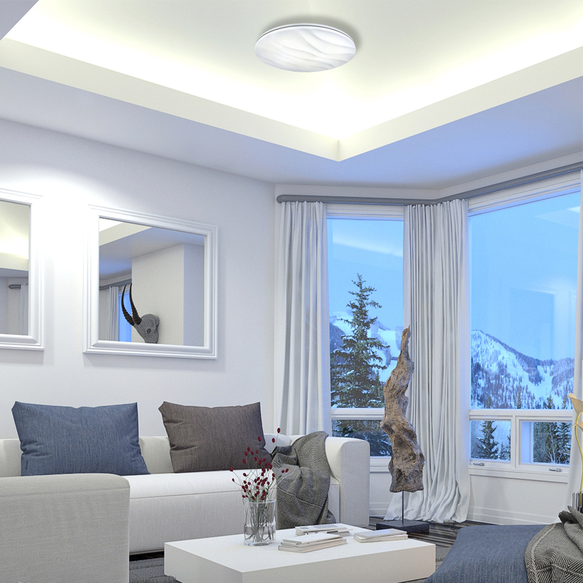 Plafonjera Wave LED 38cm bela