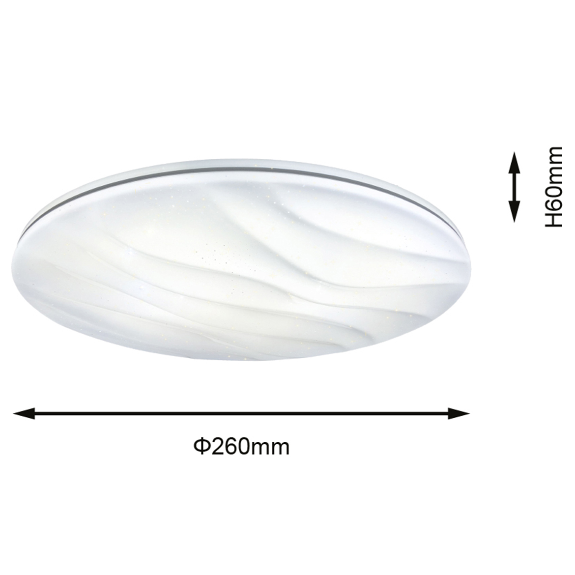 Plafonjera Wave LED 28cm bela