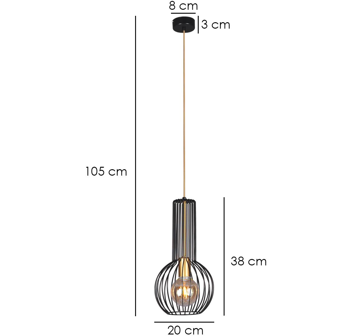 Viseca lampa Arvi 1 crna