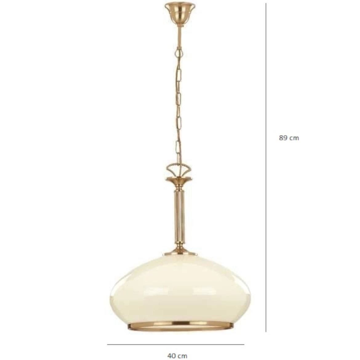 Viseca lampa Astoria zlatna