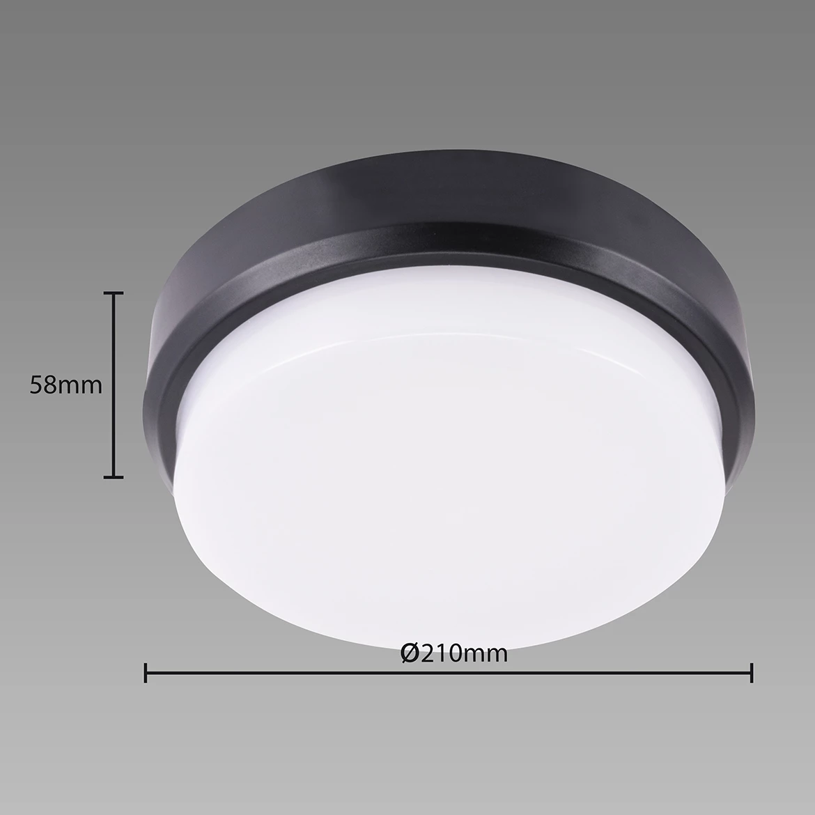 Plafonjera Aron LED 21cm 18W crna