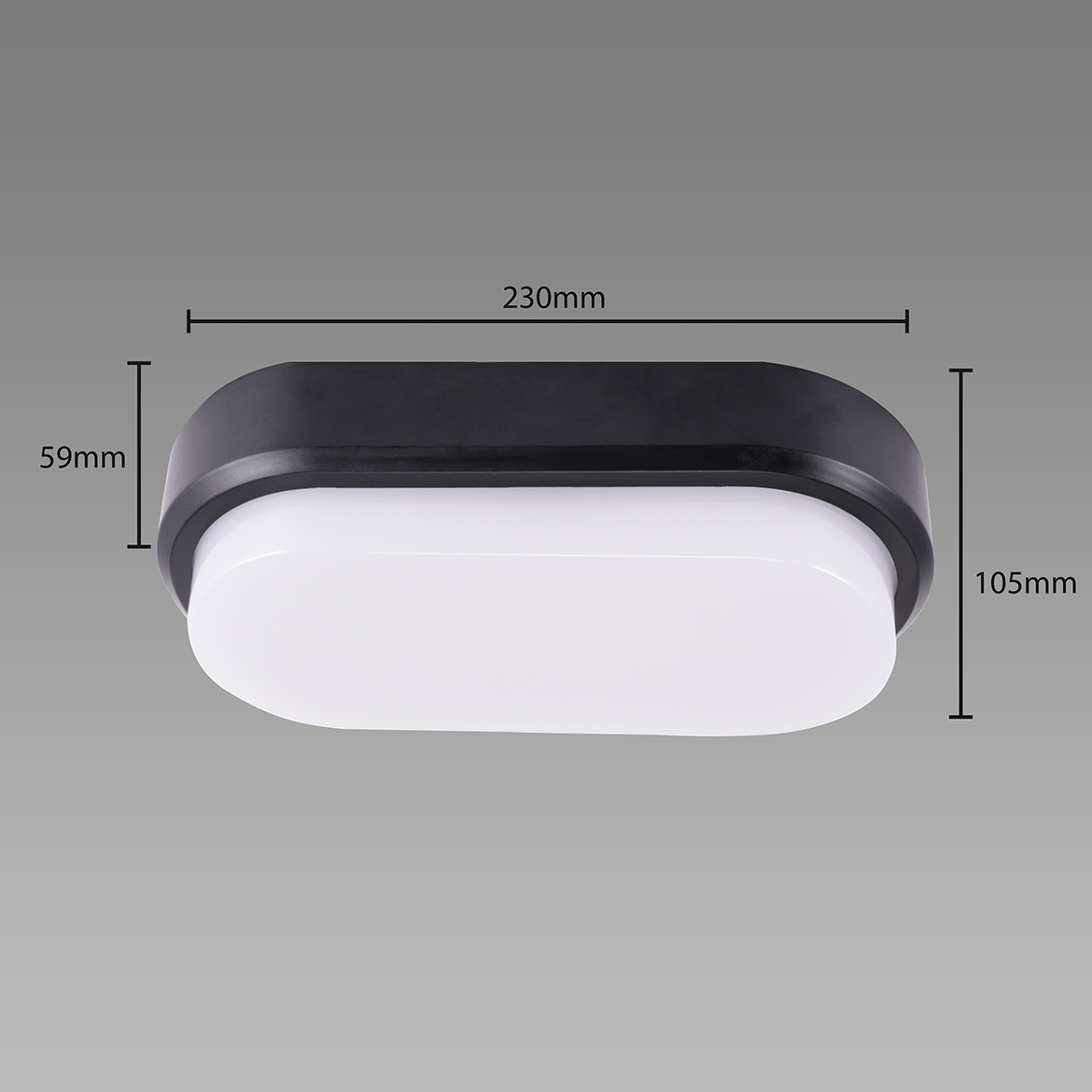 Plafonjera Aron LED 10,5x23cm 18W crna