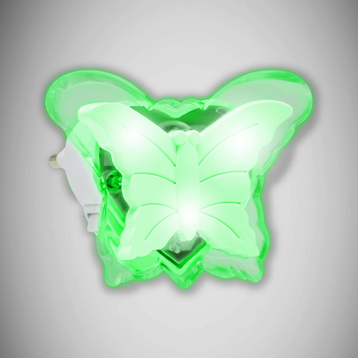 Zidna lampa za uticnicu Butterfly LED zelena