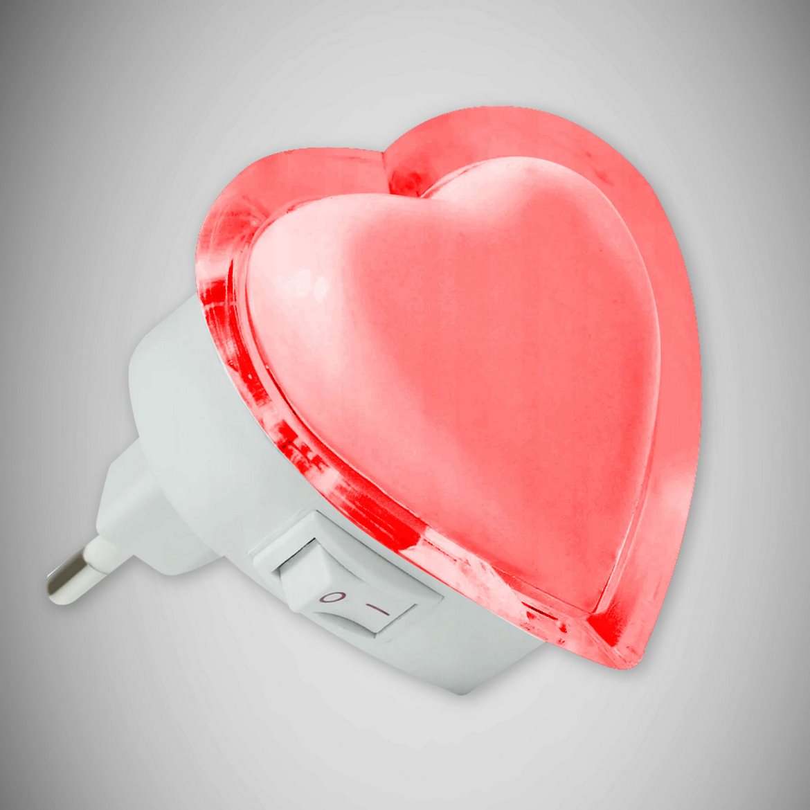 Zidna svjetiljka za uticnicu Heart LED crvena