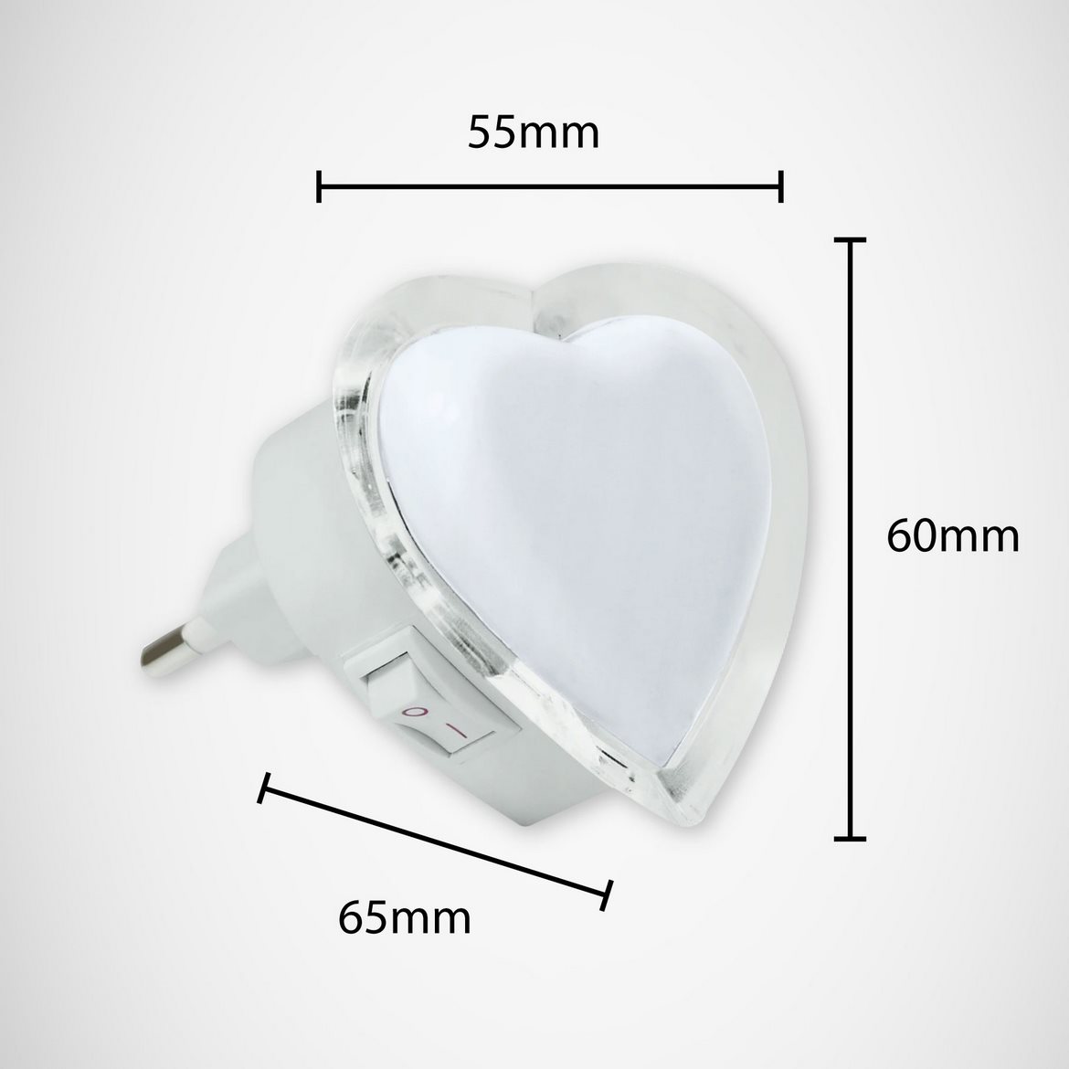 Zidna svjetiljka za uticnicu Heart LED crvena