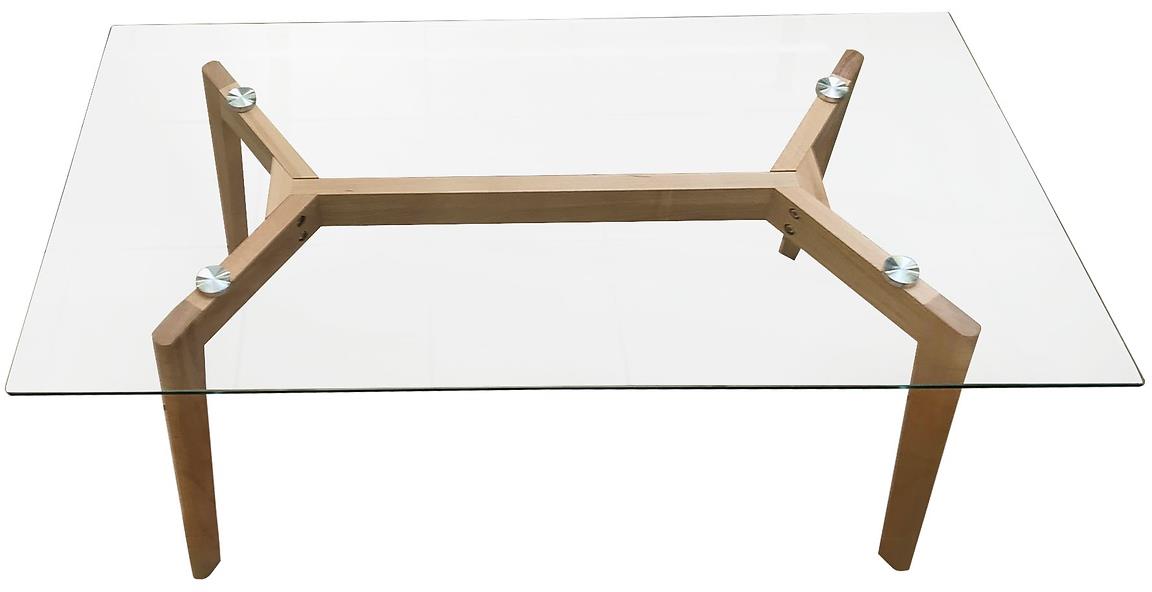 Klub sto Dionysos 120x60x45 cm natur/staklo