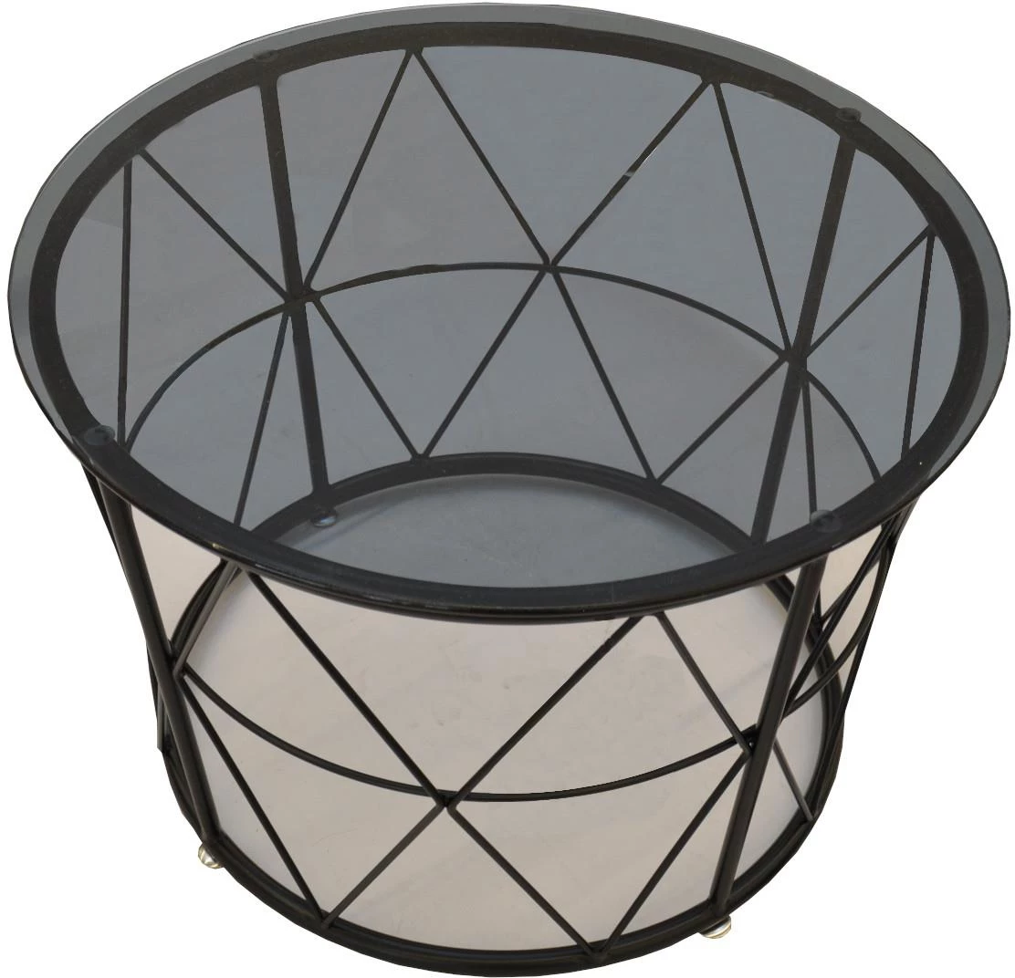 Klub sto Ares D66x44 crni/staklo