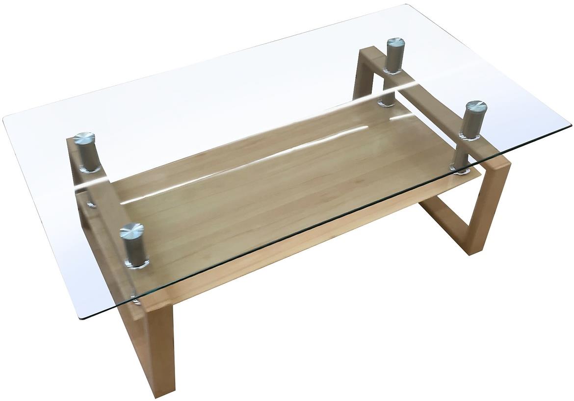 Klub sto Hades polica 110x60x40 cm natur/staklo