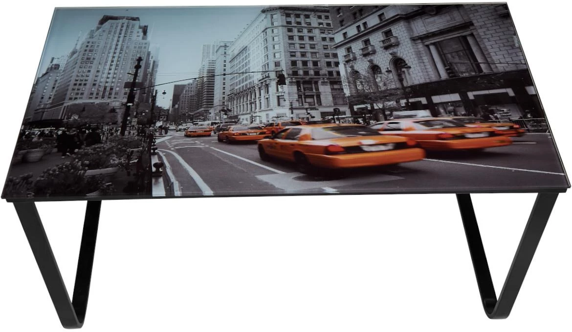 Klub sto Photo 110x60x45 cm crni/motiv taxi