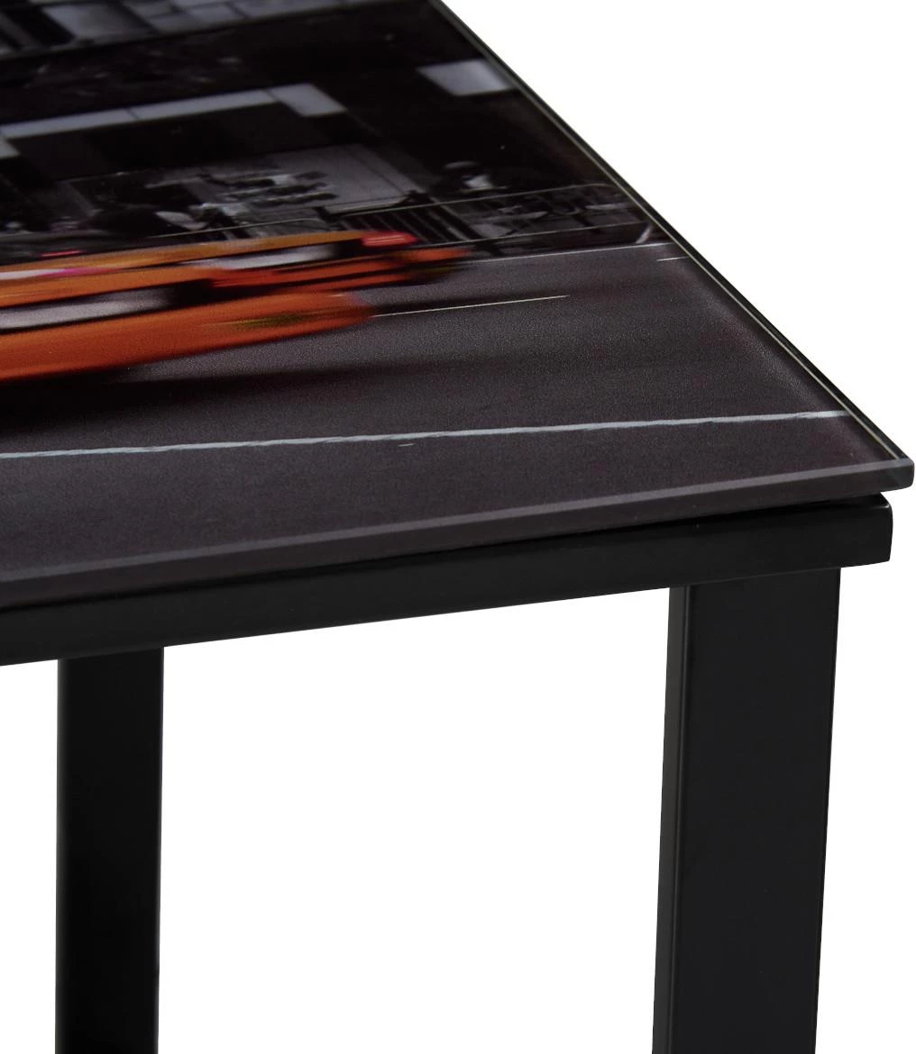 Klub sto Photo 110x60x45 cm crni/motiv taxi