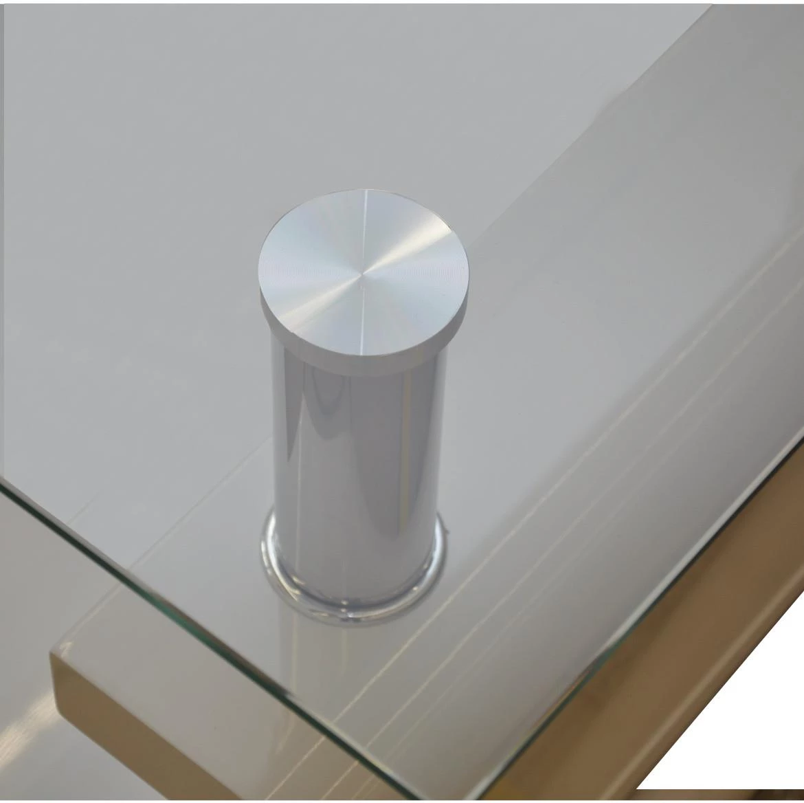 Klub sto Lucy polica 100x55x42 cm beli visoki sjaj/staklo